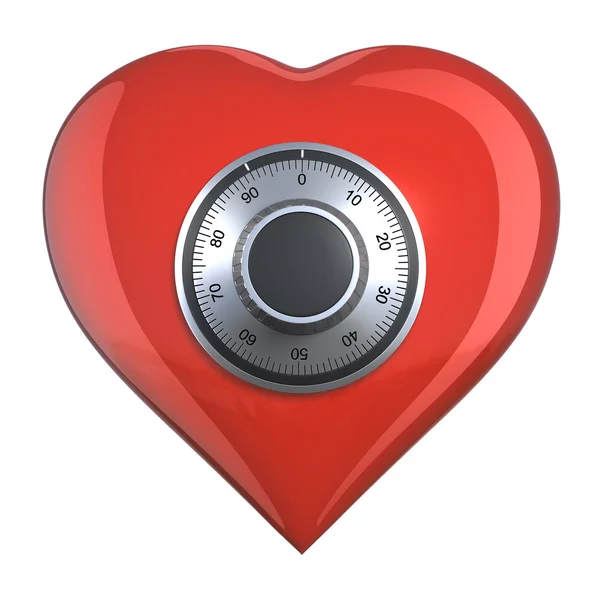 Heart with combination lock — Stock Photo, Image