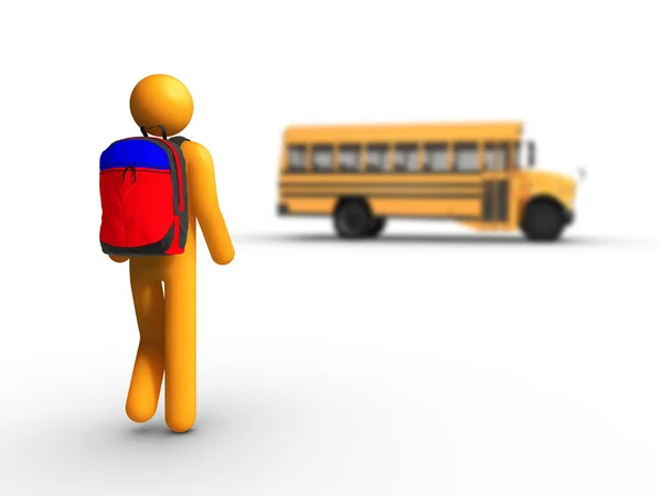 Prendre le bus scolaire — Photo