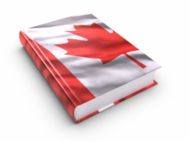 Book covered with Canadian flag clipart