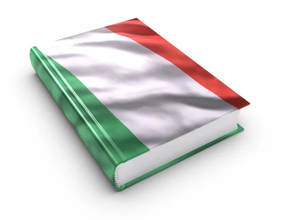 Livre couvert du drapeau italien — Photo