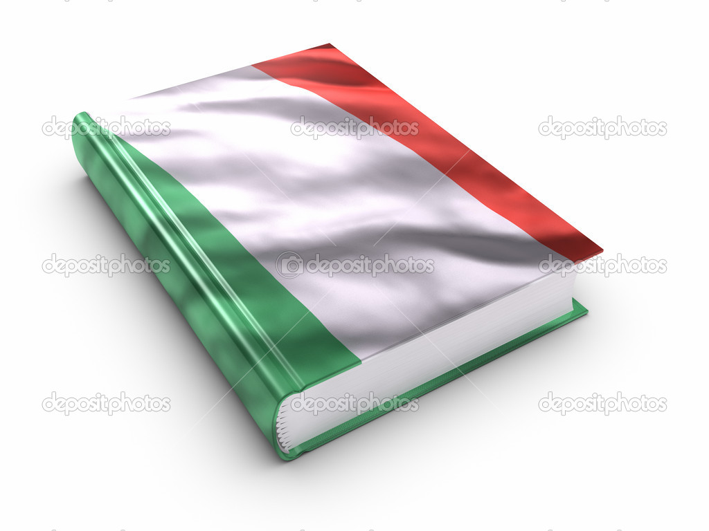 Book covered with Italian flag