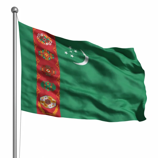 Bandiera del Turkmenistan — Foto Stock