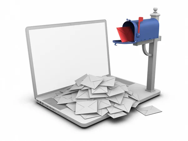 Laptop - Mailbox — Stock Photo, Image