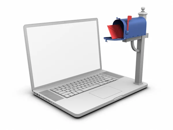 Laptop - Cutie poștală — Fotografie, imagine de stoc