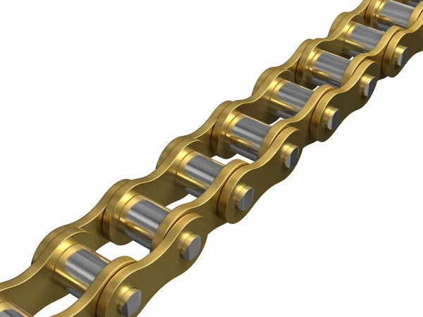 Gold - Bicycle chain — Stock Photo, Image