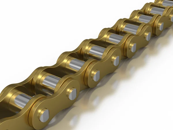 Gold - Bicycle chain — Stock Photo, Image