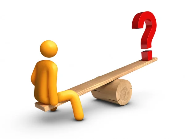 Seesaw - Question Mark — Stock Photo, Image