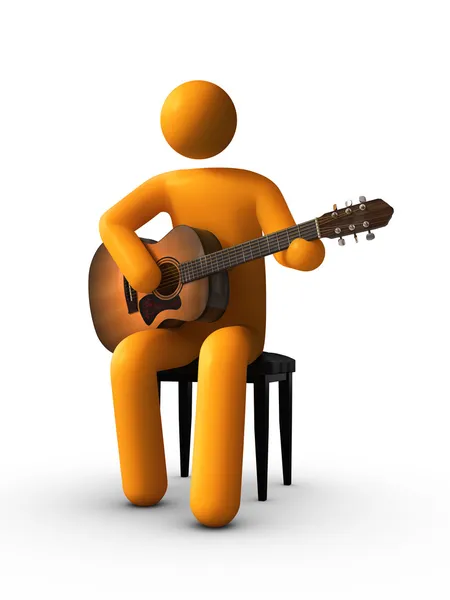 Playing The Acoustic Guitar — Stock Photo, Image