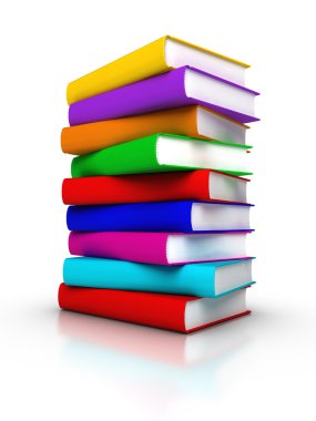 renkli kitap yığını