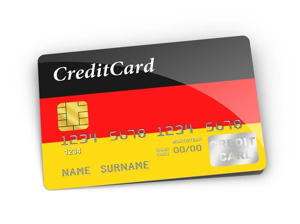 Creditcard bedekt met Duitse vlag. — Stockfoto