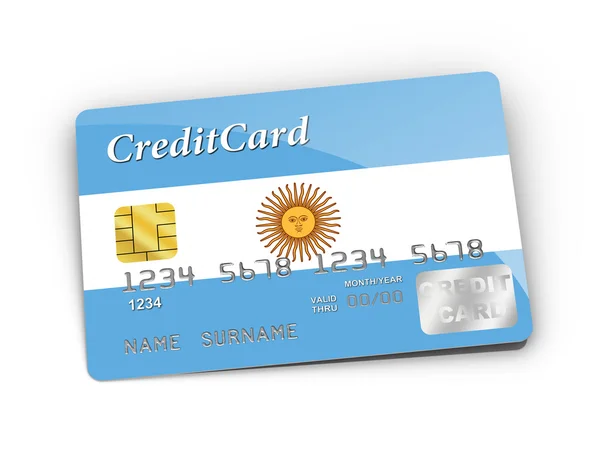 Credit Card covered with Argentina flag. — Stock Photo, Image