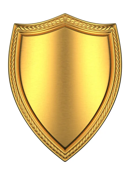 Brushed Gold shield — Stock Photo, Image