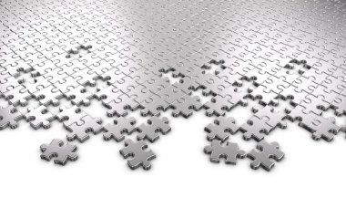 Metal Jigsaw Puzzle Pieces clipart