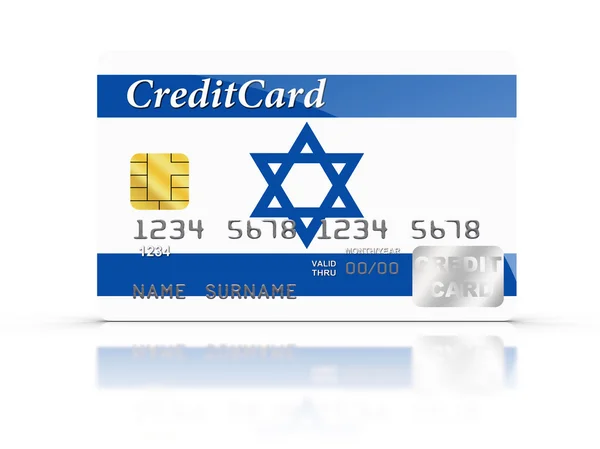 Credit Card covered with Israel flag. — Stock Photo, Image