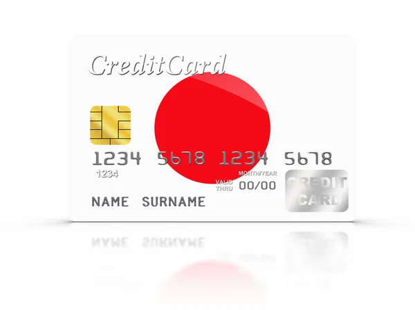 Creditcard bedekt met Japanse vlag. — Stockfoto