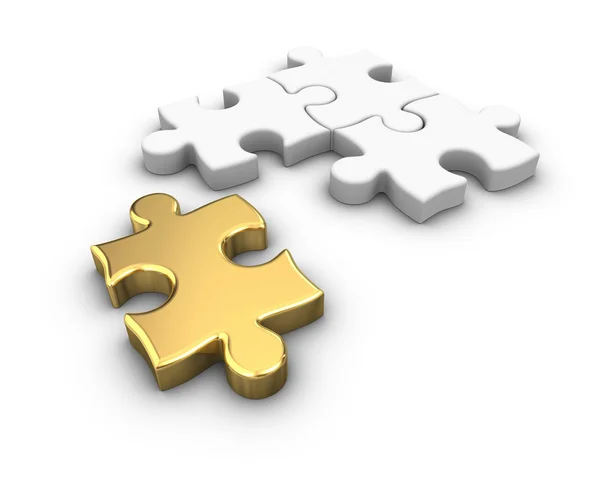 Gold Jigsaw Puzzle — Stock Photo, Image