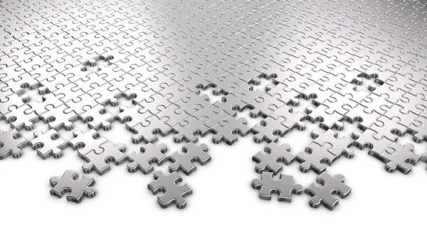 Metal Jigsaw Puzzle Pieces — Stock Photo, Image