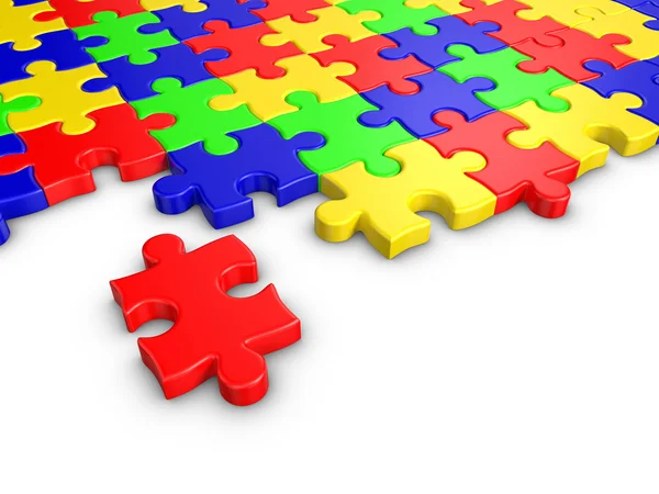 Puzzel met legpuzzel — Stockfoto