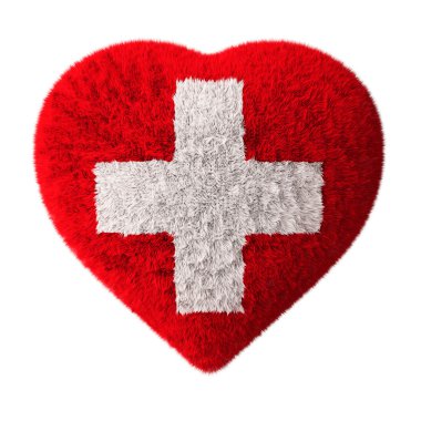 vlag van Zwitserland - fluffy hart - eerste hulp