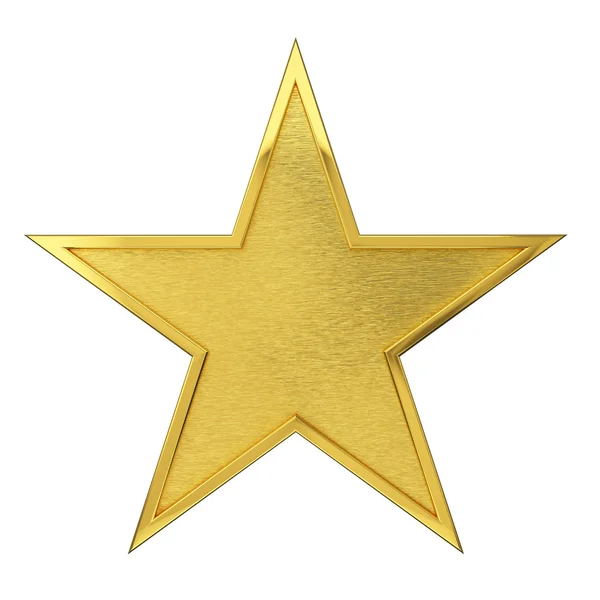 Szczotkowanego złota gwiazda nagrody — Zdjęcie stockowe
