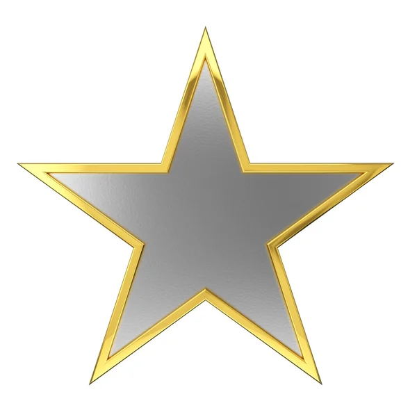 Golden star award med silver tomt utrymme — Stockfoto