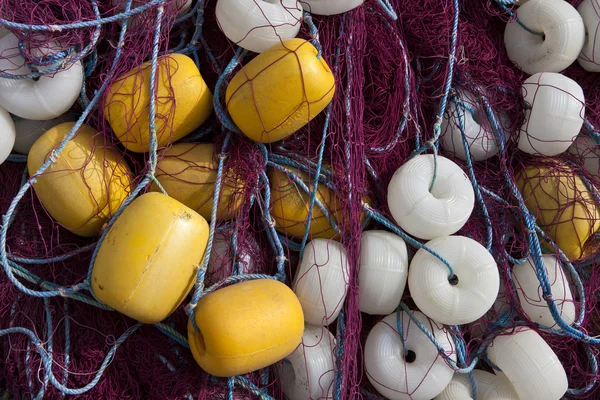 Högen av kommersiellt fiske netto. — Stockfoto