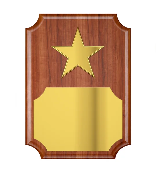 Plaque with Gold Star — Stock Photo, Image