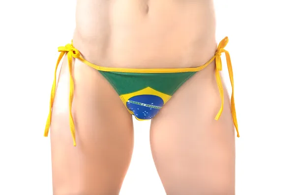 Brazilië voetbal bikini — Stockfoto