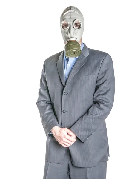 戴防毒面具的男人 — 图库照片