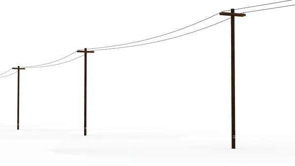 3D render elektrik direkleri