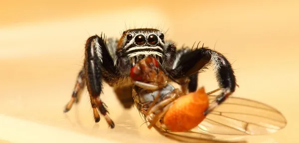 Evarcha arcuata jumping spider — Stock Photo, Image