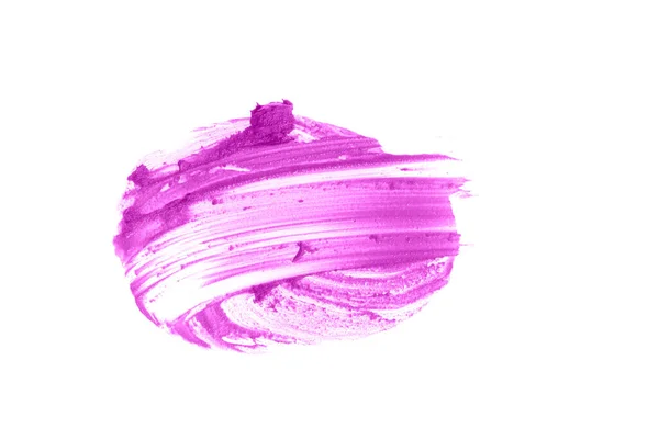 Грязная тень для глаз изолирована на белом фоне. Фиолетовый цвет косметического продукта. Кремовая текстура макияжа. — стоковое фото