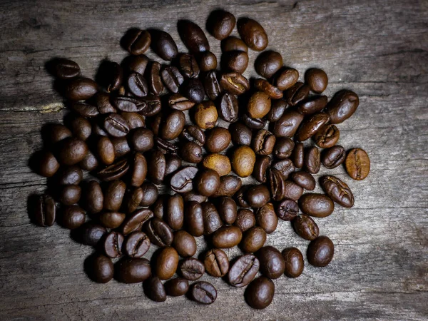 Coffee Beans Old Wooden Floor — Φωτογραφία Αρχείου