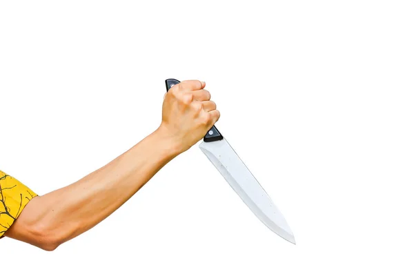 Male Hand Holding Knife Concept Crime Violence — Foto de Stock