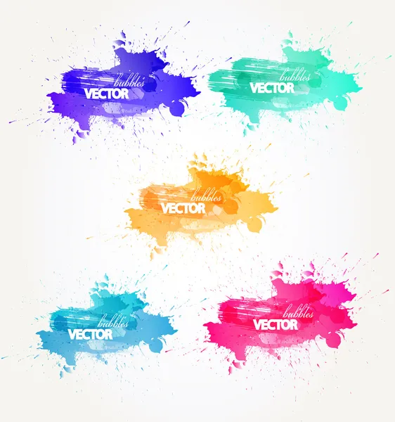 Background of abstract talking bubble with colorful blots — Stock Vector