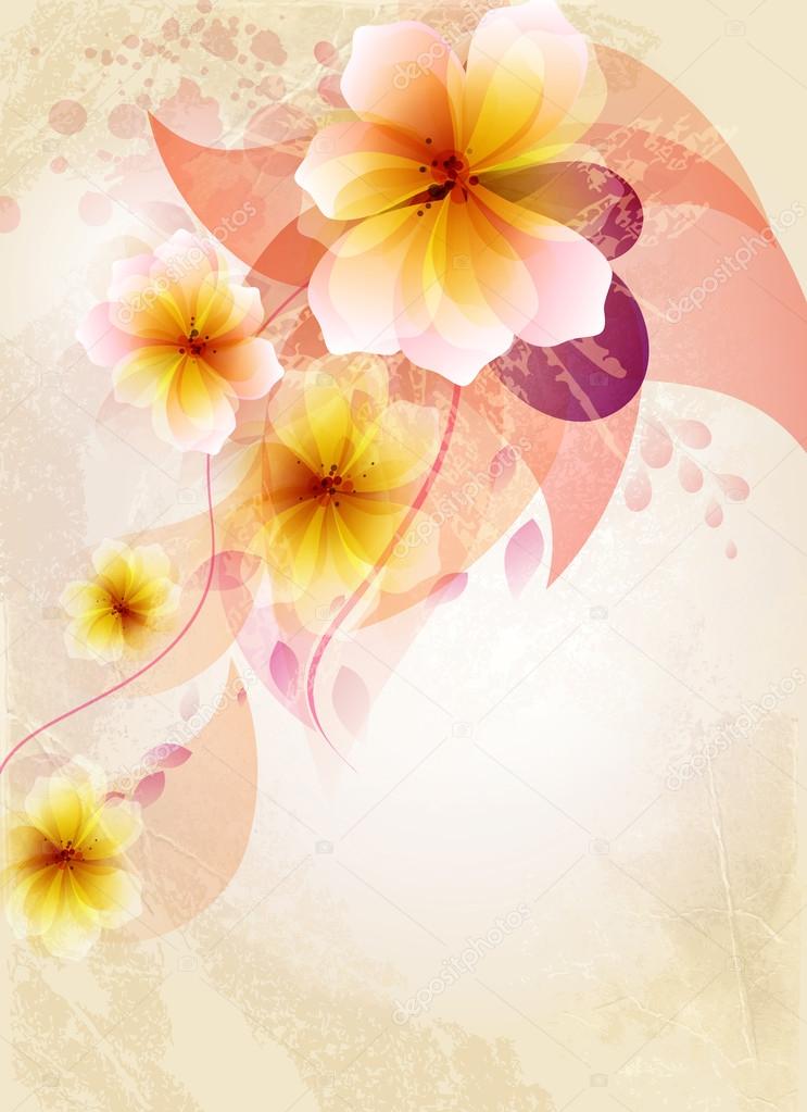Design background of flowers.vintage design template