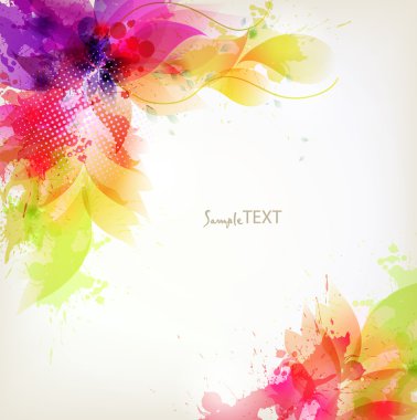 çiçek tasarım öğeleri ile klasik tasarım şablonu