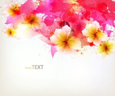 çiçek tasarım öğeleri ile modern tasarım şablonu .