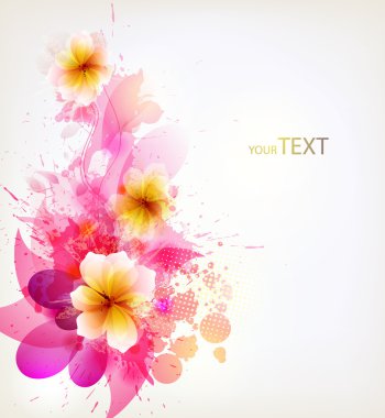 çiçek tasarım öğeleri ile modern tasarım şablonu .