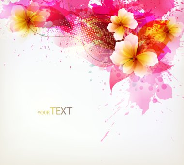 çiçek tasarım öğeleri ile modern tasarım şablonu .