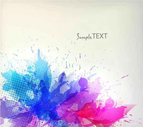 çiçek öğe ve renkli lekeleri ile sanatsal arka plan.