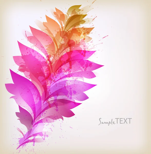 Abstract artistic Background with floral element and colorful blots. — Stock Vector