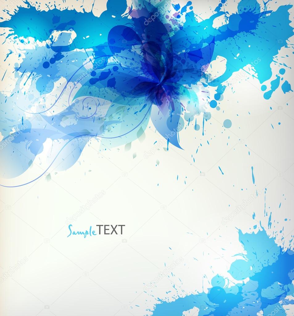 abstract background with colorful flower and blots.