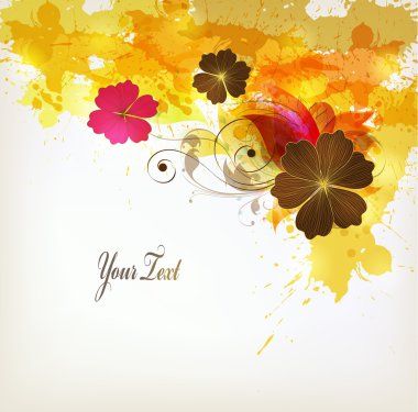 renkli lekeleri ile soyut çiçek.