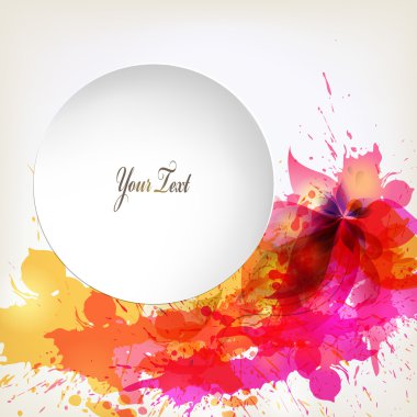 renkli elemanları, lekeleri ve metin için yer ile soyut çiçek.