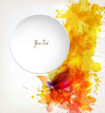 renkli elemanları, lekeleri ve metin için yer ile soyut çiçek.
