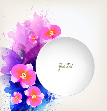 pembe elemanları ile soyut çiçek