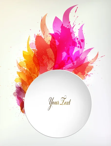 Fleur abstraite avec des éléments colorés, taches et place pour votre texte . — Image vectorielle