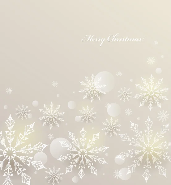 Fondo de Navidad vectorial con copos de nieve blancos . — Vector de stock