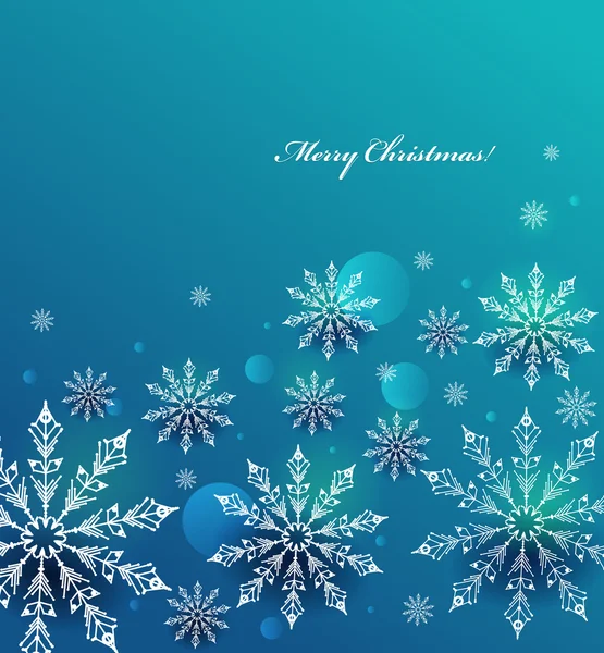 Fondo de Navidad vectorial con copos de nieve blancos . — Vector de stock